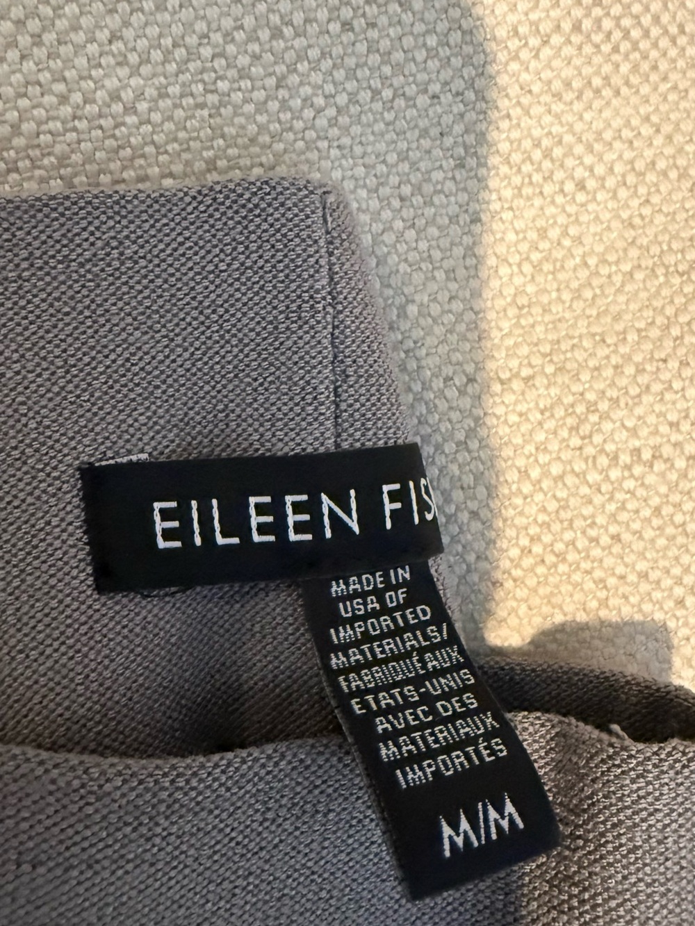 EILEEN FISHER Gray and White Pants (2 pair)